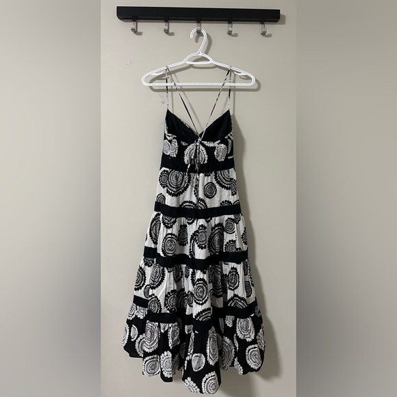 BCBGMAXAZRIA Black Midi Paisley Print Boho Dress - Picture 4 of 10